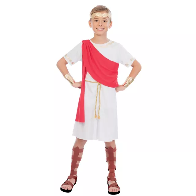 Abito elegante abito oro toga greco antico ragazzo sovrano costume ragazzi settimana del libro