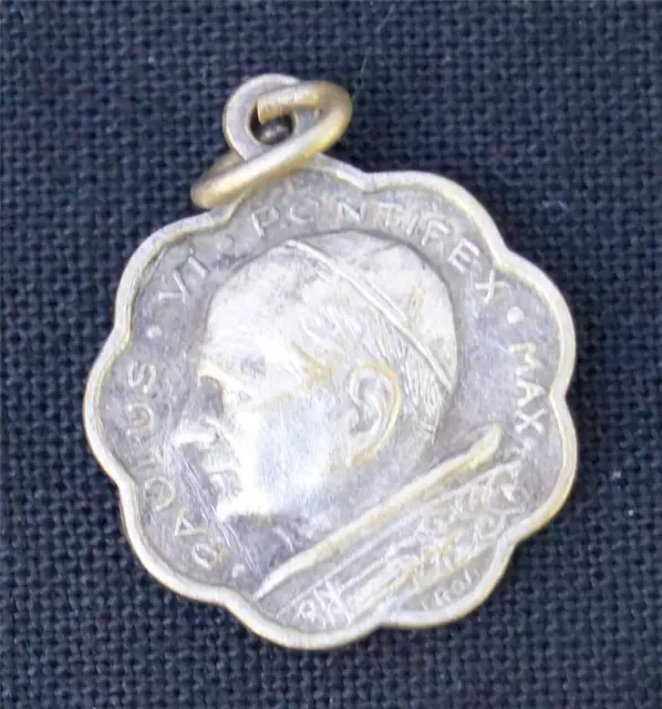 Vintage Religious Medallion Pendant Pope Maximus