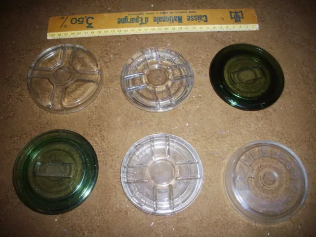 Lot 6 Couvercle De Bocal Conserve En Verre Vintage Glas Cap - Voir Photos