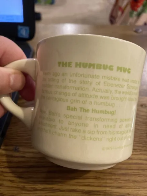 Vintage The BAH HUMBUG Coffee Cup Mug 3-1/8" T "Grin & Share it!" 3