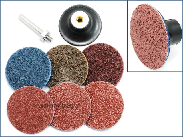 8pc 50mm Surface Preparation Sanding Sander Discs Backing Pad Rotary Drill Tool