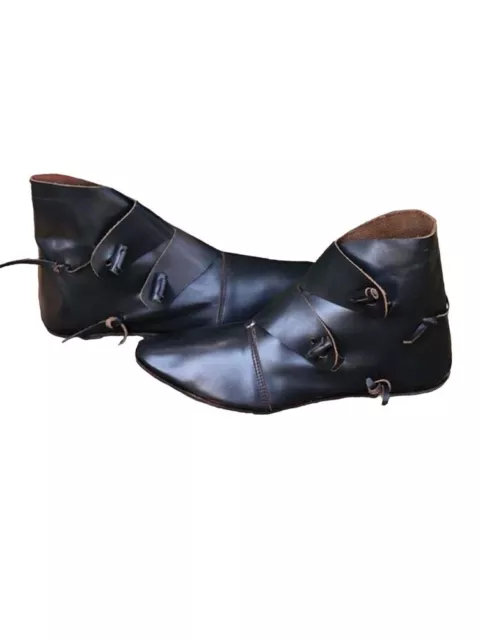 VIKING BOOTS LEATHER toggle-up boots Norse-inspired footwear $85.00 ...