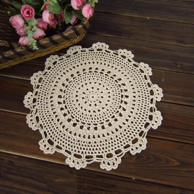 Tablecloth Handmade Crochet Lace Cotton Placemat Table Cloth Doily Cover Pad