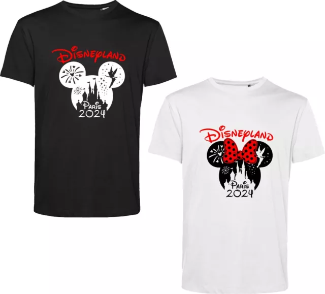 Disneyland Paris 2024 Pack T Shirt Mickey Mouse Minnie Mouse Cartoon Lovers Top