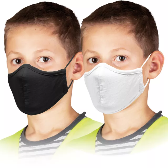 Maske Kinder 10 STÜCK 100% Baumwolle Stoffmaske Kindermasken waschbar 3-lagig