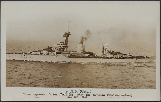 Hms Pc HMS ORION. GENUINE Pc. Royal Navy. Dreadnought. Battleship. £3.83 ...