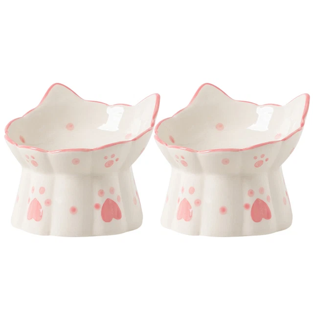 Tazón de protección para el cuello elevado para cachorros tazón de cerámica alimento elevado F