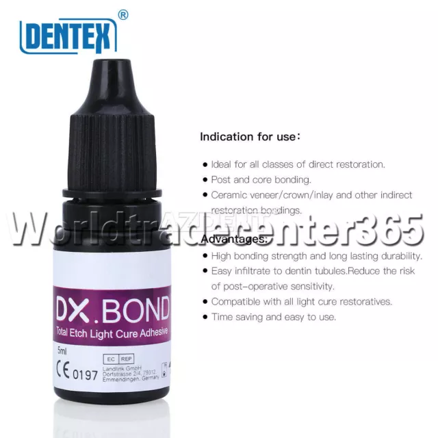 DENTEX Dental Light Cure One Step Dentin Enamel Resin Bonding Adhesive DX.BOND V
