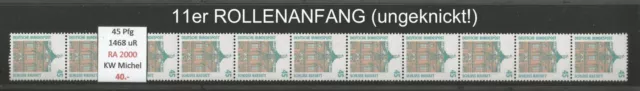 RM ' Sehenswürdigkeiten 45 Pfg u  ROLLENANFANG 2000 11er Streifen postfrisch