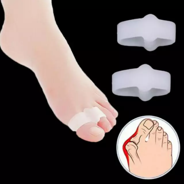 2 Holes Toe Gel Orthotics Protector Straightener Separator Foot Hallux Valgus