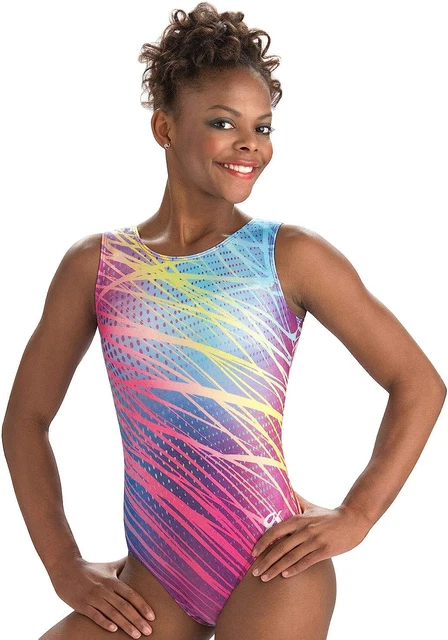 Girls Gymnastics Leotards Rainbow Fields Dance Ballet One Piece