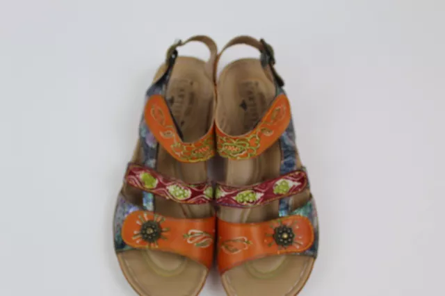 L'Artiste Spring Step Sandal Slide Sumacah Multi Color Leather Womens 39 US 8.5 3