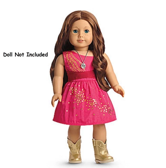 American Girl Saige's Sparkle Dress Gold Sequins Boots NIB NRFB Retired LE