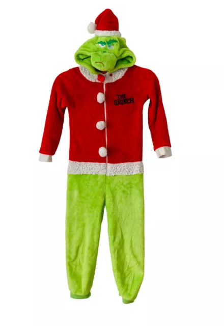 Pigiama Natale The Grinch Bambini Pile All In One Età 7-8 Ben Indossato