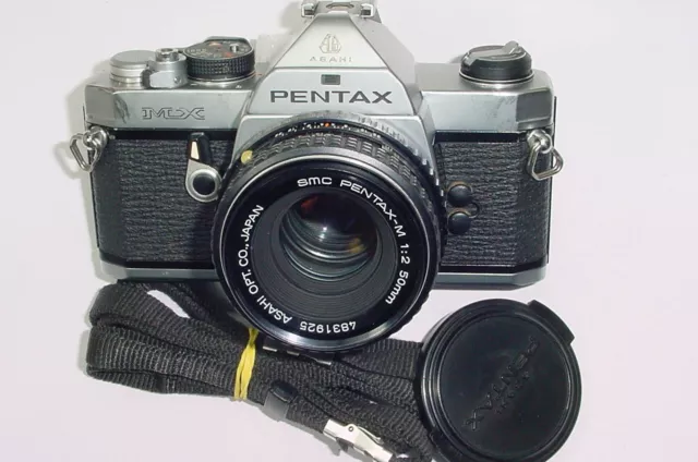 Pentax MX Objektiv 35 mm Film Spiegelreflexkamera + Pentax-M 50/2 SMC – Voll gewartet