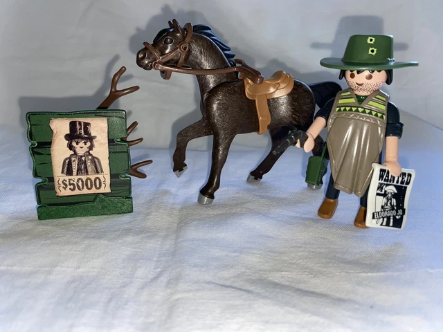 Lot Playmobil Western Vintage 3731 - Indiens, Cheval, Bison, Tipi - 1988