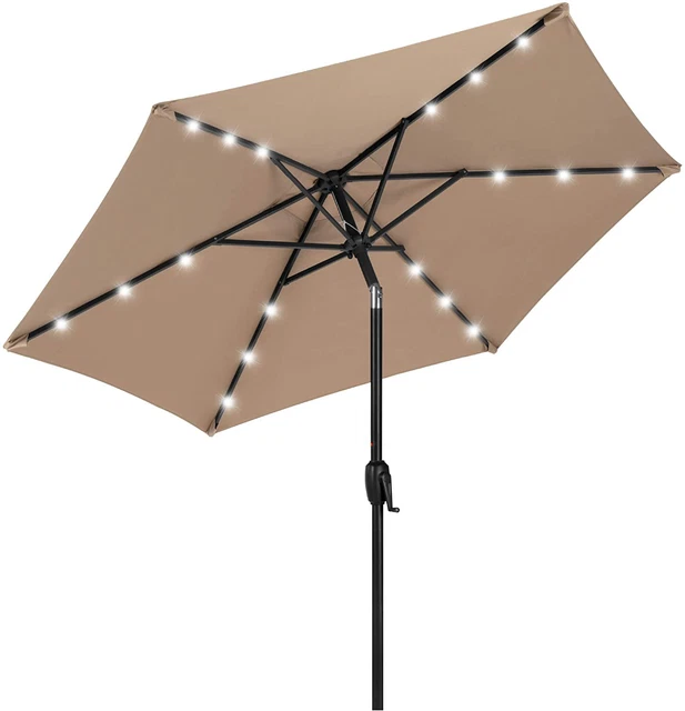BEST CHOICE PRODUCTS 7.5ft Outdoor Solar Market Table Patio Umbrella