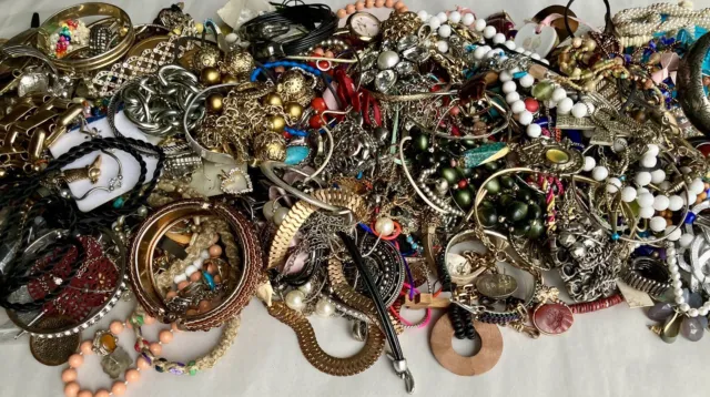 16.3LBS Broken Junk Jewelry Lot Craft Harvest Repurpose Unsorted DIY Bulk Scrap 2