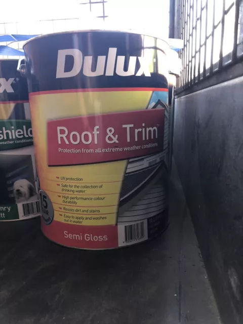 Dulux Roof & Trim Exterior Semi Gloss Deep Base White 10 Litres Paint