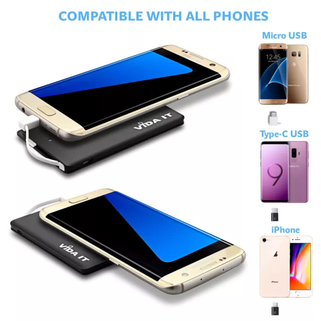 Chargeur Portatif Batterie Externe pour iPhone Power Bank USB-C Téléphone Mobile 2