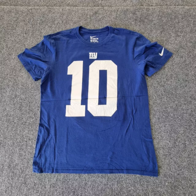 New York Giants Shirt Mens MEDIUM blue nike NFL short sleeve MANNING Size M