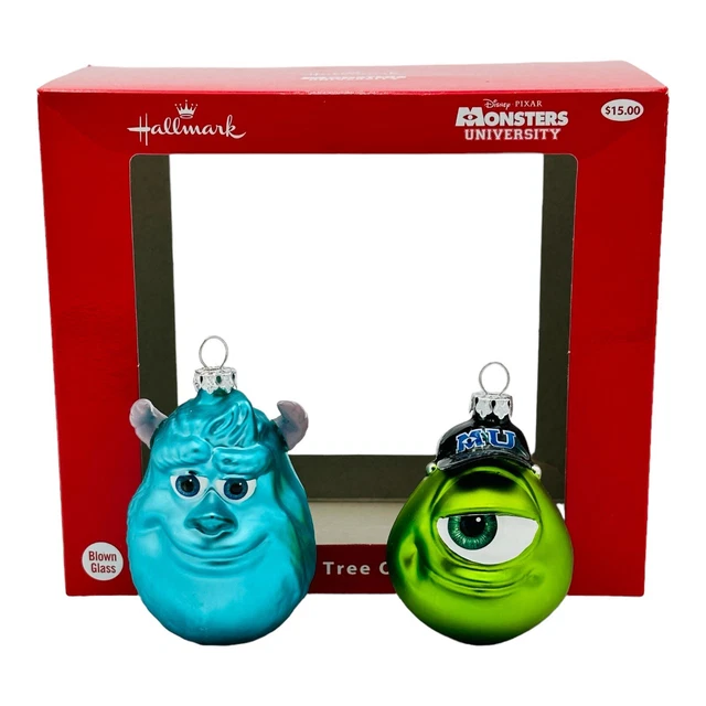 HALLMARK DISNEY PIXAR Monsters Inc Mike & Sully Glass Christmas