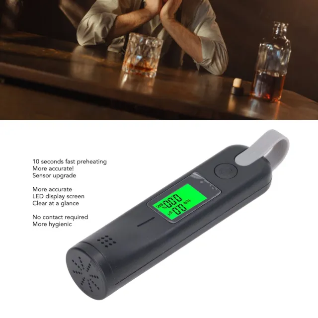 (Black)Breath Analyzer DC 5C Easy To Use Portable Drunk Tester For Traffic