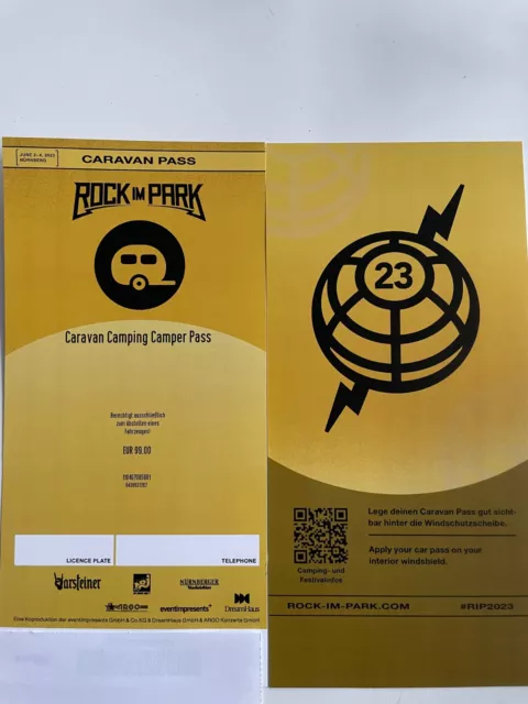 Rock im Park 2023 Caravan Camping Camper Pass