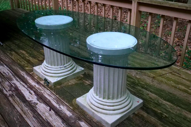 Greek Column FiberGlass Pedestals 28.5"H, 17.5"D (Pair)
