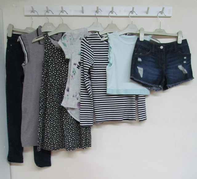 NEXT RIVER ISLAND H&M Girls Bundle age 9 dress jeans tops shorts   BJ239p