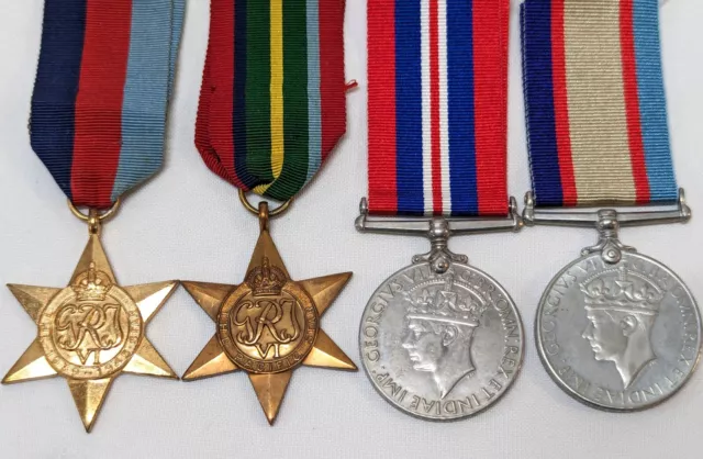 Warrant Officer WW2 Royal Australian Naval Reserve service medals RANR