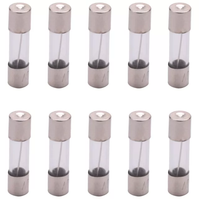 10 Pcs 250V 10Amp Slow Blow Time Delay Glass Fuses Tubes 5mm x 20mm L2M4