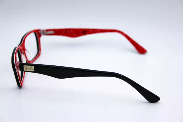 RAY-BAN RB5206 2479 Black On Red Rectangle Eyeglasses Frames No Lens 52 ...