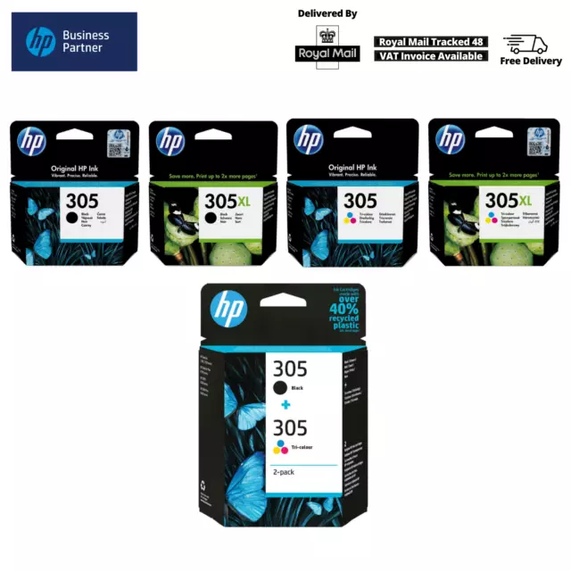 Cartuchos de tinta genuinos HP 305/305XL/negro/color para impresora DeskJet 2710e