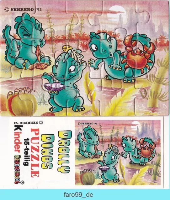 Ü EI Ferrero Puzzle Drolly Dinos or mit BPZ original Zustand ungeklebt