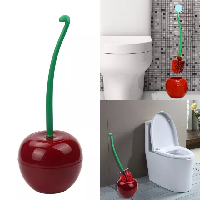 Toilettenbürste WC Klobürste Bürste Brush und Halter Set Rot Kirsche Form