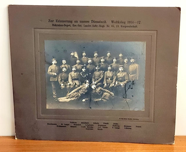 Altes Foto Weltkrieg 1914-17++Ers.-Bat. Landw.-Inftr.-Regt. Nr. 85, 13. Korpor.