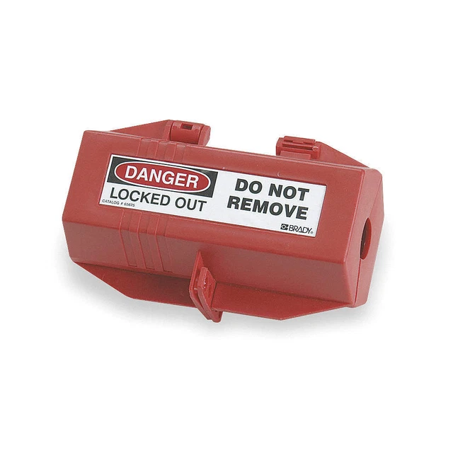 BRADY 65675 Plug Lockout,Red,9/16In Shackle Dia.