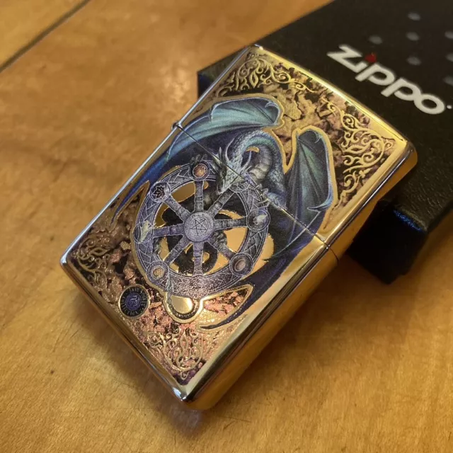 Zippo 99575 Anne Stokes Dragon Fusion High Polish Brass WindProof Lighter