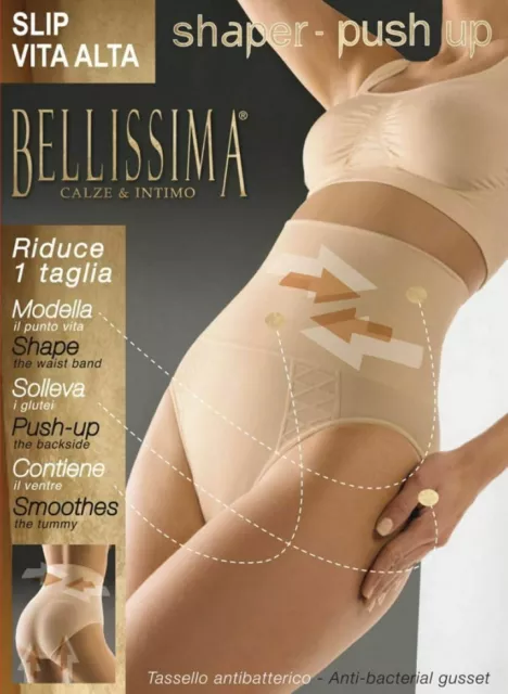 Slip Bellissima Shaper Vita Alta Push Up Contenitiva Guaina Snellente Modellante