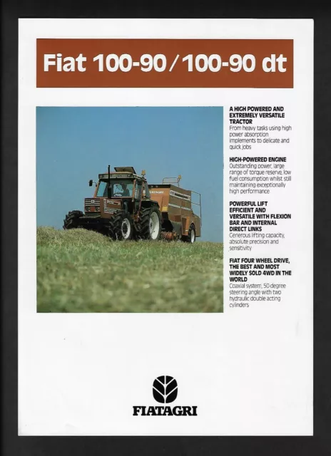 FIATAGRI FIAT 100-90/100-90 dt TRACTORS SPECIFICATIONS BROCHURE