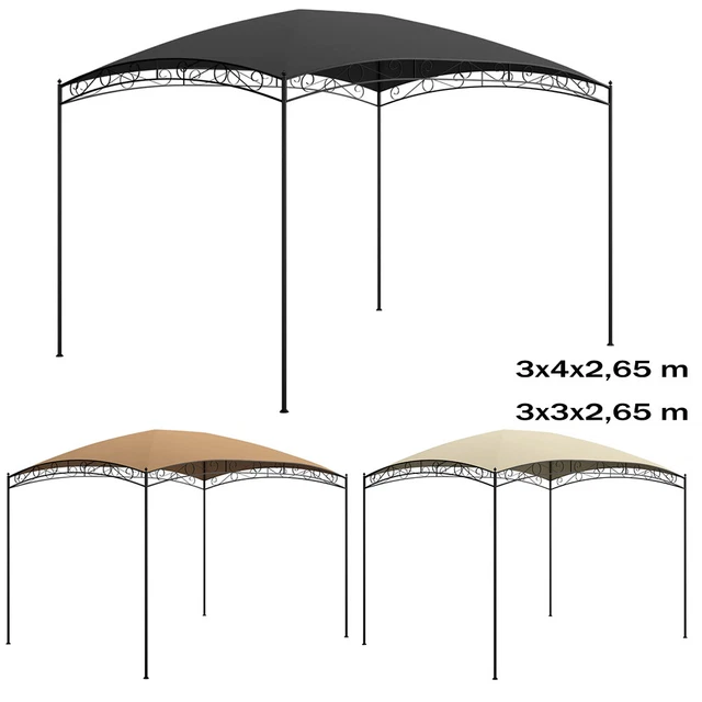 Garten Pavillon 180g/m² Überdachung Partyzelt Pergola Anthrazit 3x3m 3x4m