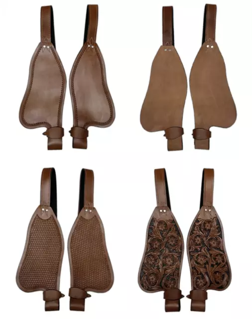 Rough-Out Basket Weave Genuine Leather Western Replacement Tooled Fender Set