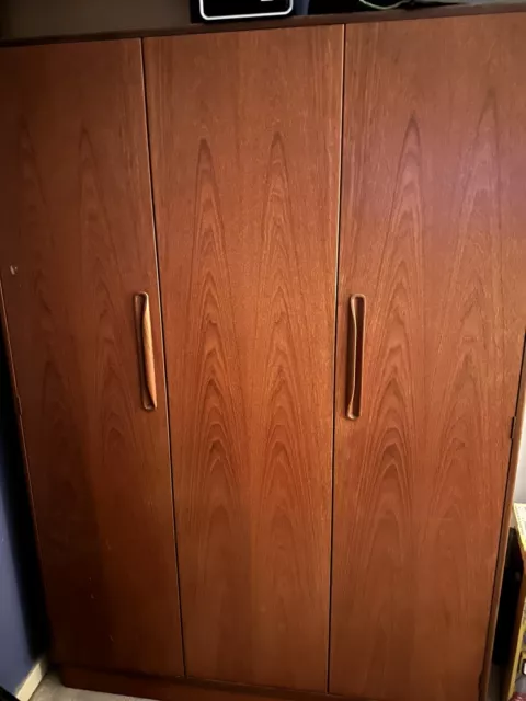 G Plan Fresco Mid-century Teak Triple Door Double Wardrobe