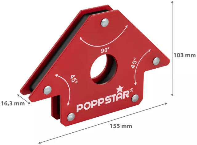 Positionneur magnétique,aimant soudeur Moyen,force de maintien 22,6kg,45°,90,135 2