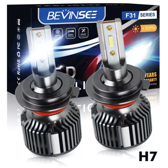 2x H7 LED Headlight Globes Low Beam 6000LM 50W White For Ford Focus LW 2012-2014