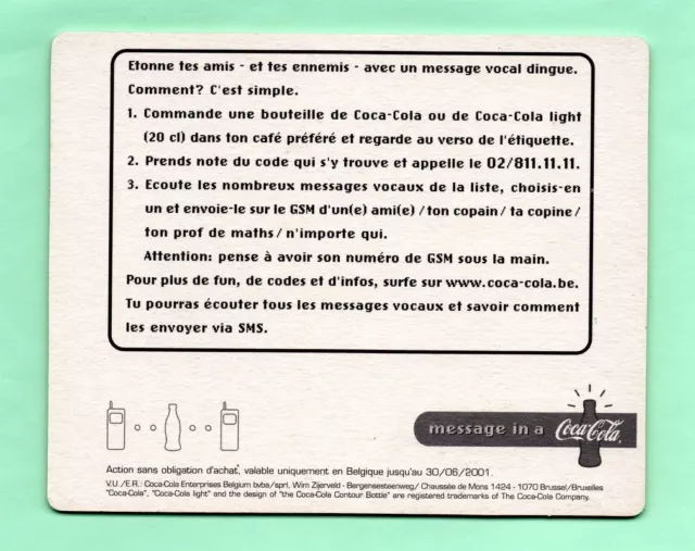 SOUS-BOCK COCA-COLA coaster bierdeckel beermat 2