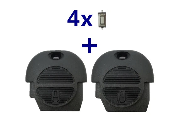 Lot De 2 Boîtiers De Clé + 4 Boutons Pour Nissan Primera, Almera, Terrano, X-Trail, Micra - Sans Fil - Neuf