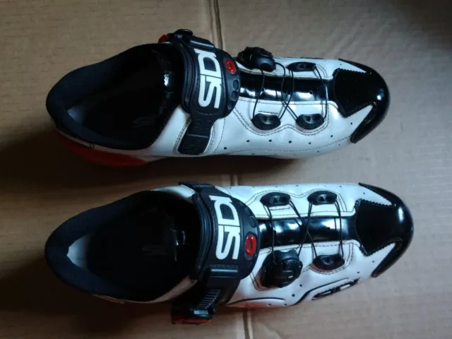 Sidi Rennrad Gr. 42 43 26,5cm Leder Carbon Schuhe SPD LOOK Keo Fahrradschuhe
