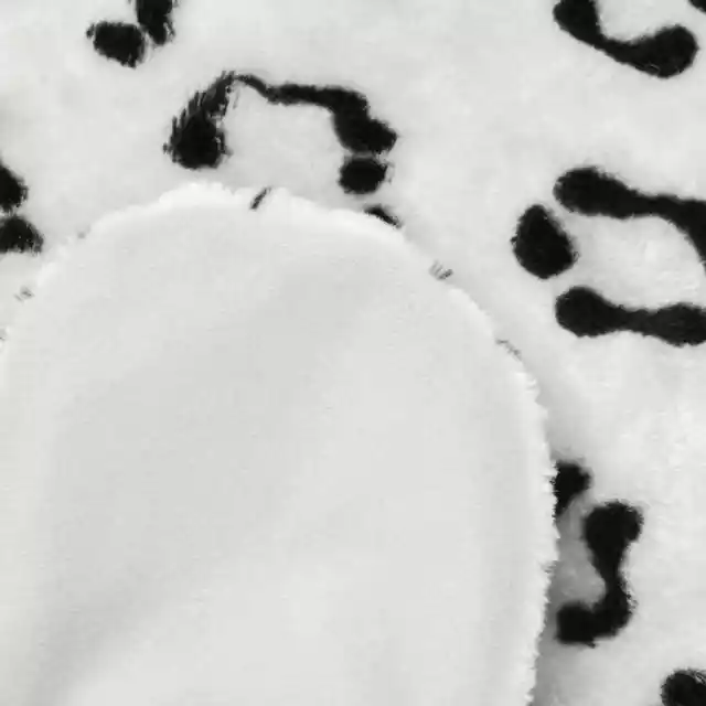 Tappeto di Peluche a Forma di Leopardo 139 cm Bianco 3